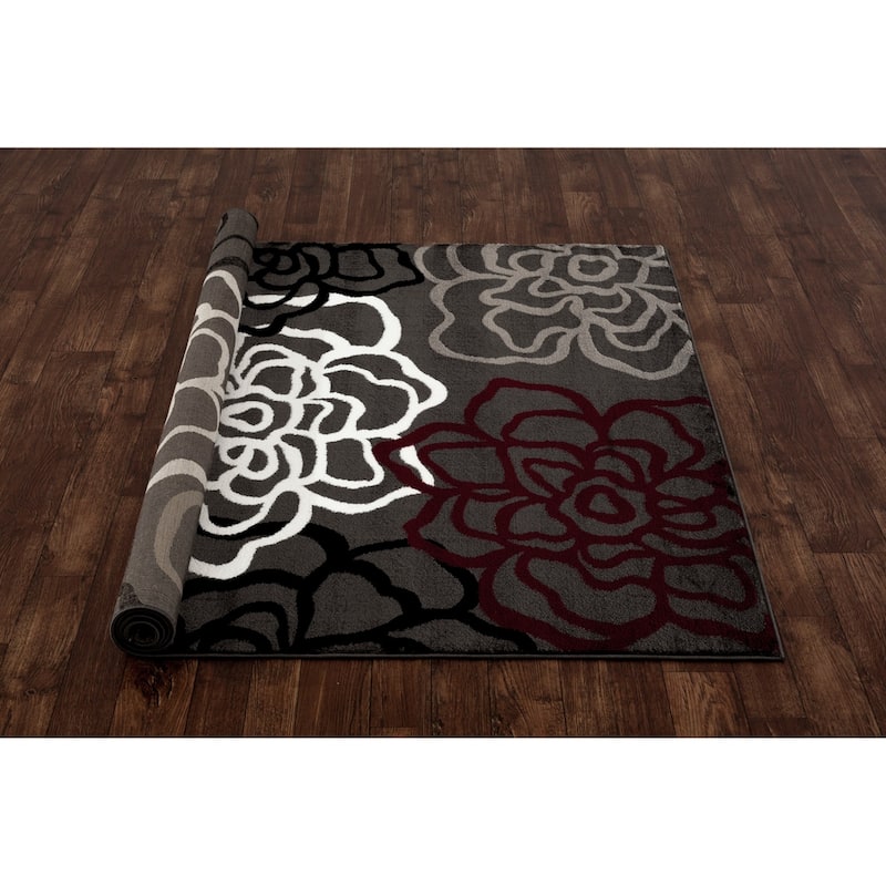 World Rug Gallery Contemporary Modern Floral Flowers Area Rug