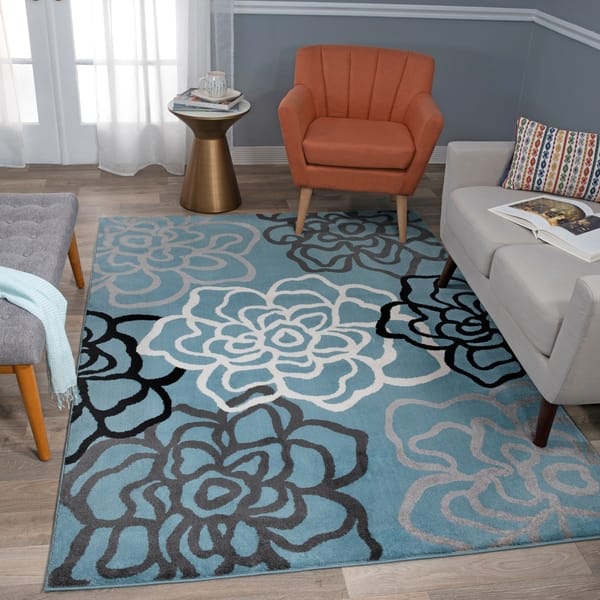 Contemporary Modern Fl Flowers Area Rug Contemporary Modern Fl Flowers