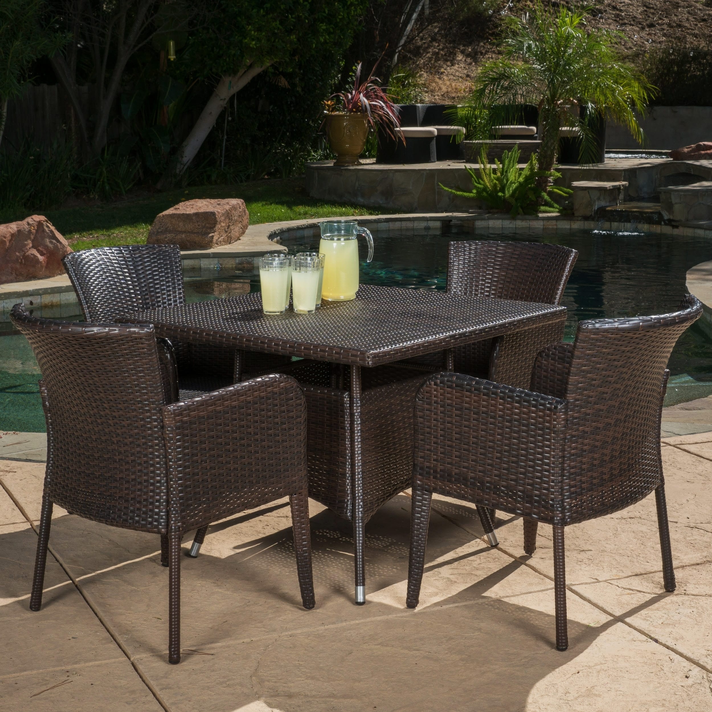 Christopher Knight Home Corsica Outdoor 5 Piece Wicker Dining Set Christopher Knight Home Corsica Outdoor 5 Piece Wicker Dining Set