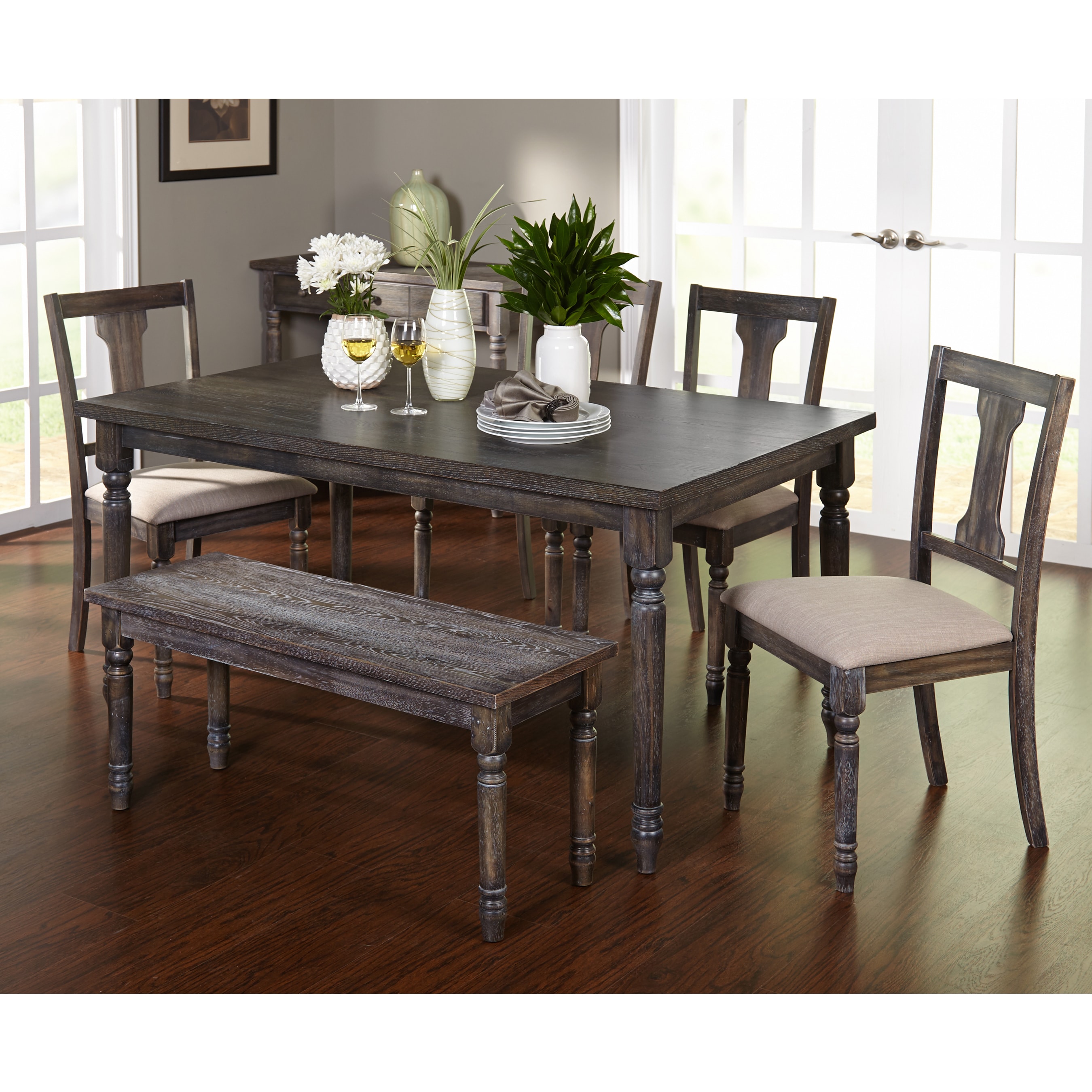 simple living burntwood dining table