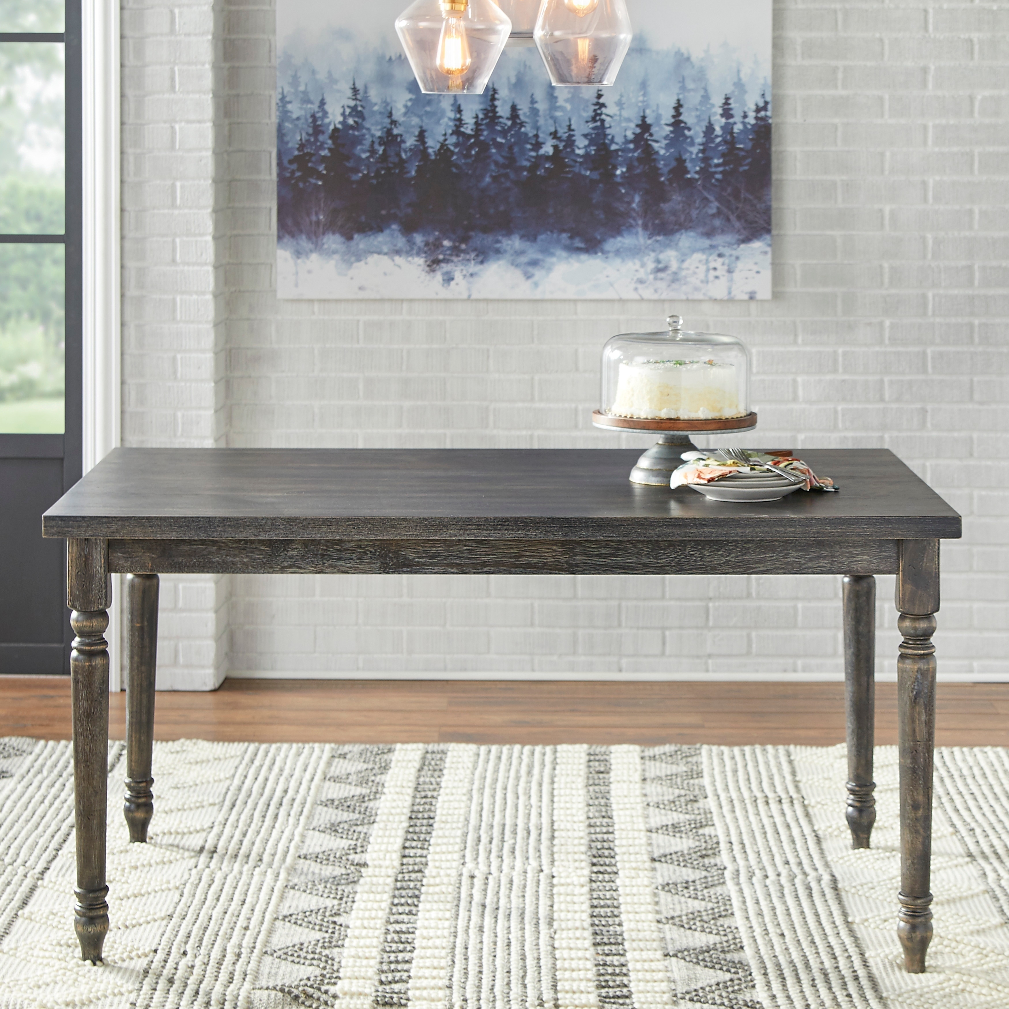 simple living burntwood dining table