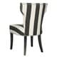 preview thumbnail 5 of 7, Haver Faded Black and White Striped Dining Chairs (Set of 2) - 22.8" x 25.8" x 37"