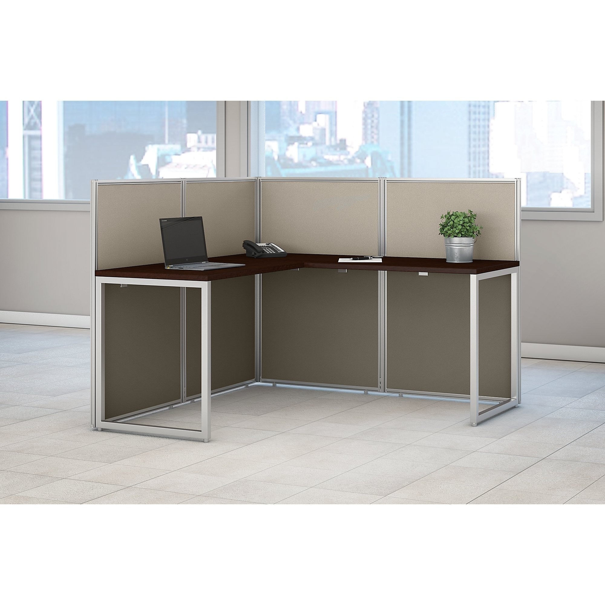 Bush Business Furniture Easy Office 60W L Shaped Desk Open Office