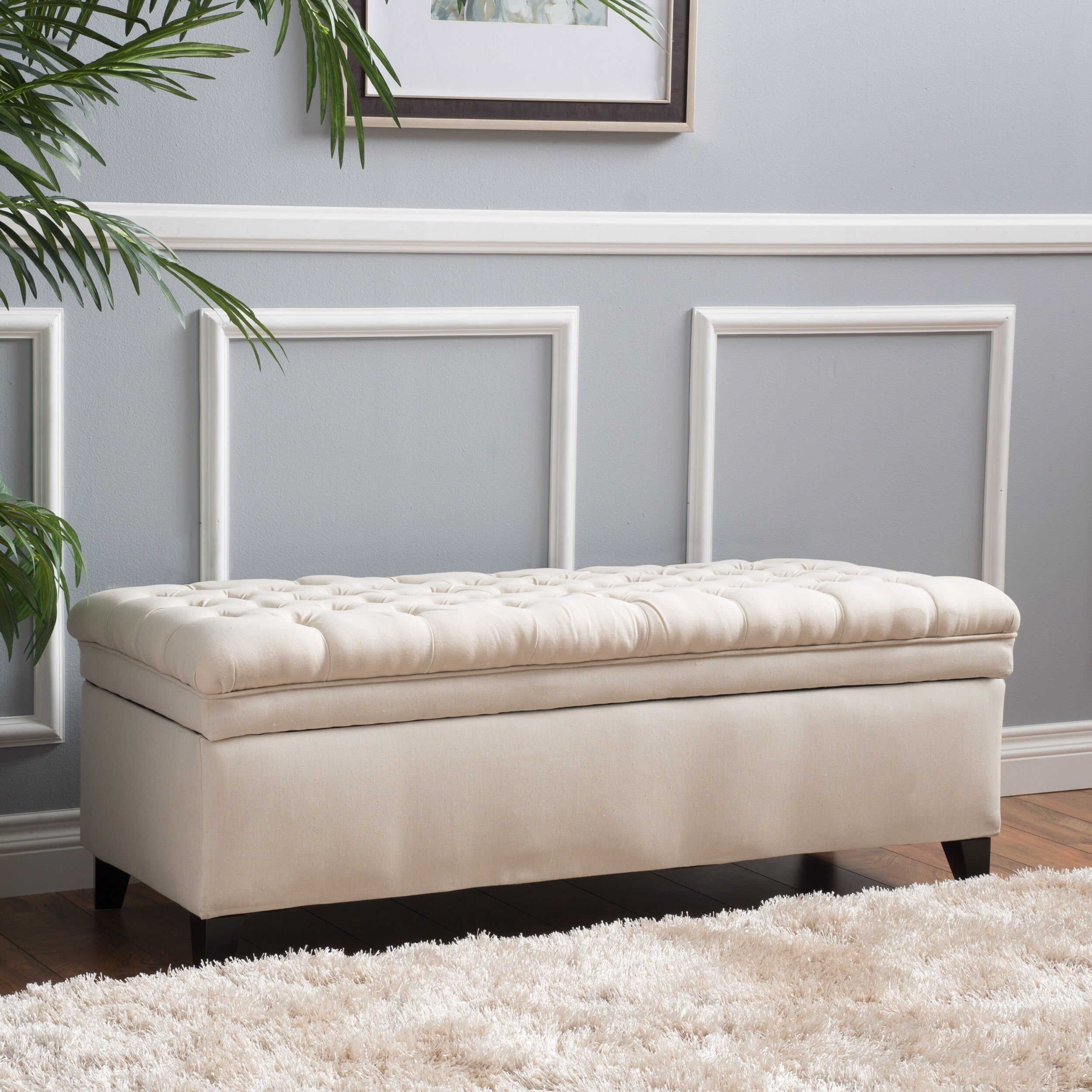 Shop Hastings Tufted Fabric Storage Ottoman Bench By Christopher
