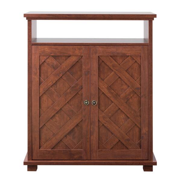 Shop Furniture Of America Levar Rustic Walnut Storage Shoe Cabinet