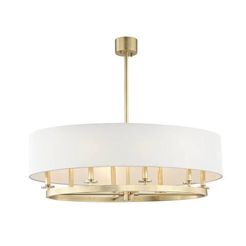 Hudson Valley Durham 8-light Aged Brass Pendant