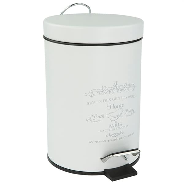 Home Basics Paris White Stainless Steel 3-liter Waste Bin - Bed Bath &  Beyond - 20603496