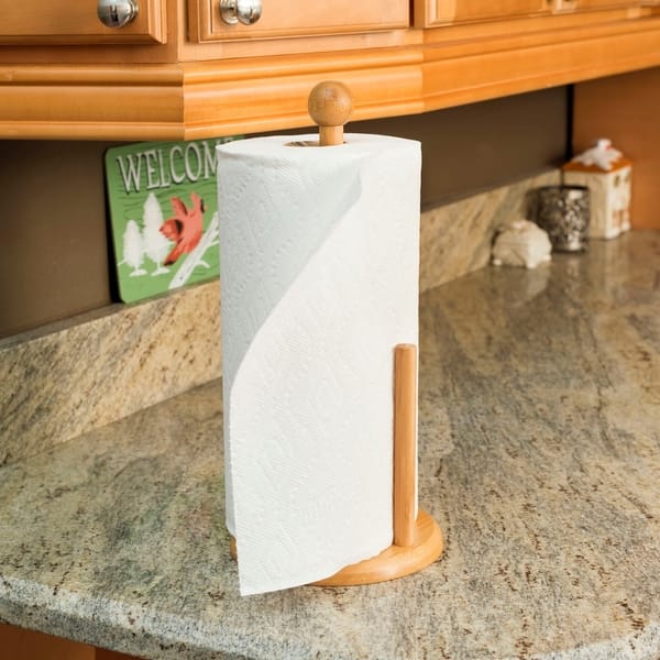 Home Basics Natural Bamboo Paper Towel Holder - Bed Bath & Beyond