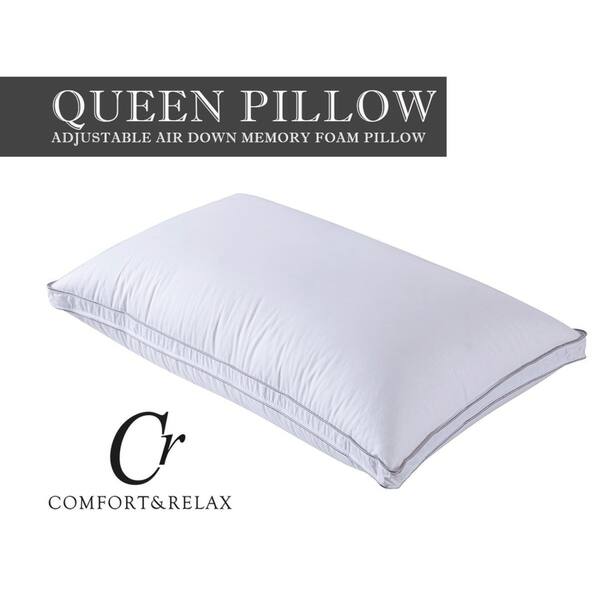 Shop Memory Foam Pillow With Soft White Duck Down Cover Height