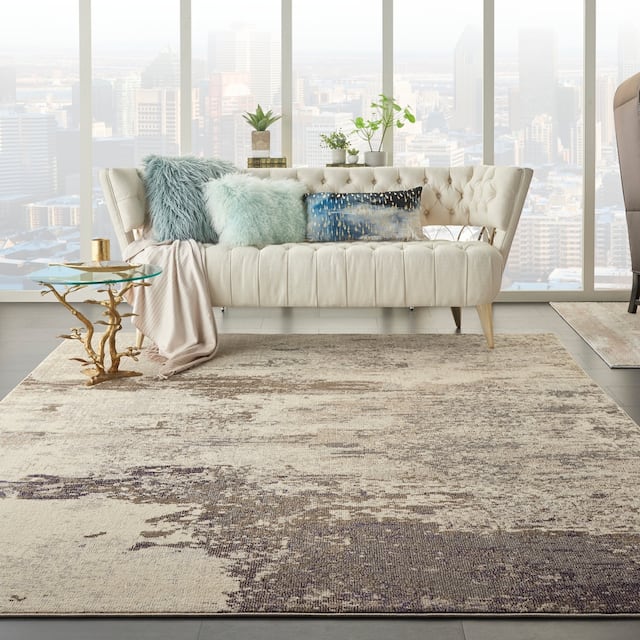 Nourison Modern Abstract Sublime Area Rug - 7'10" x 10'6" - Ivory/Grey