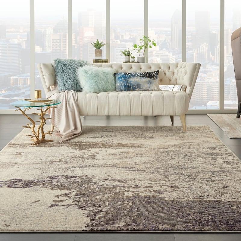 Nourison Modern Abstract Sublime Area Rug - 10' x 14' - Ivory/Grey