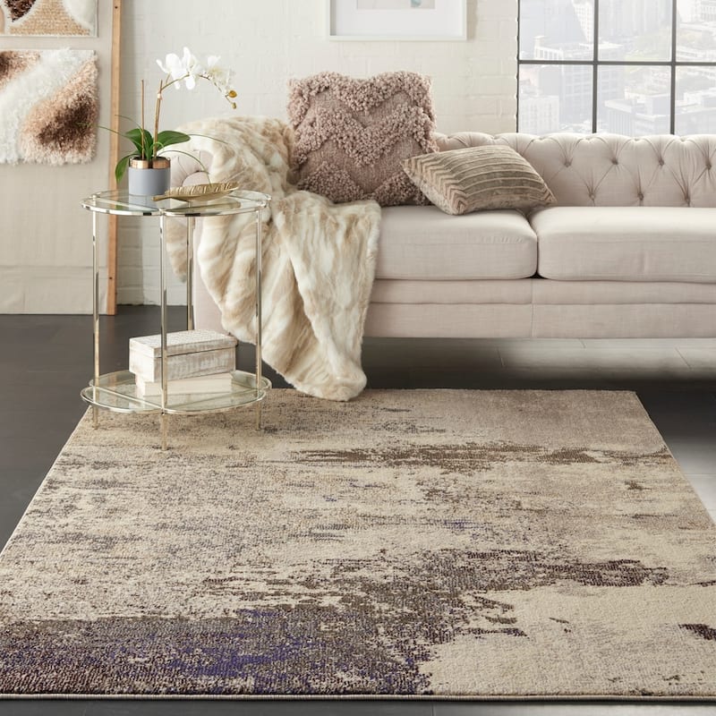 Nourison Modern Abstract Sublime Area Rug - 5'3" x 7'3" - Ivory/Grey - Runner/Rectangle