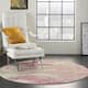 Nourison Modern Abstract Sublime Area Rug - 7'10" Round - Ivory/Pink