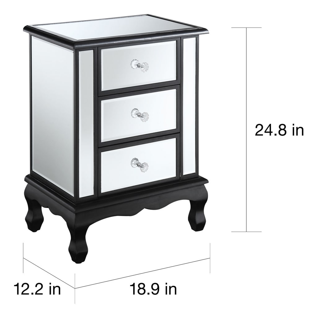 Silver Orchid Talmadge 3-Drawer Mirrored End Table