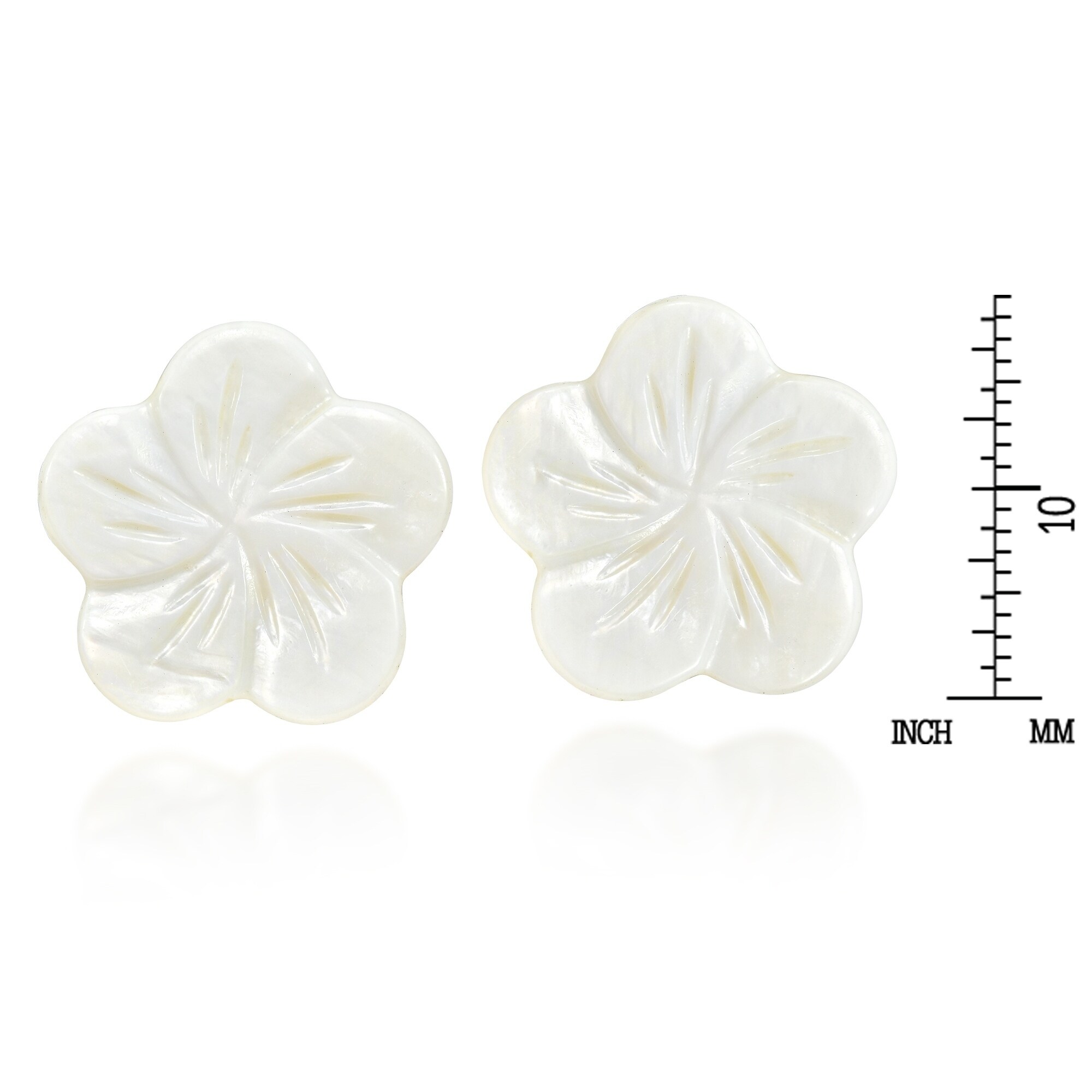 25mm White Mother of Pearl Hawaiian Plumeria Flower Dangling 316L Hook Earrings 