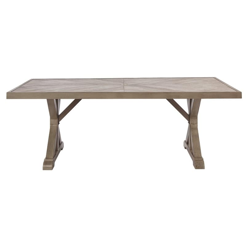 Signature Design by Ashley Beachcroft Porcelain/ Aluminum Outdoor Dining Table - 84.25" W x 42.25" D x 29.25" H