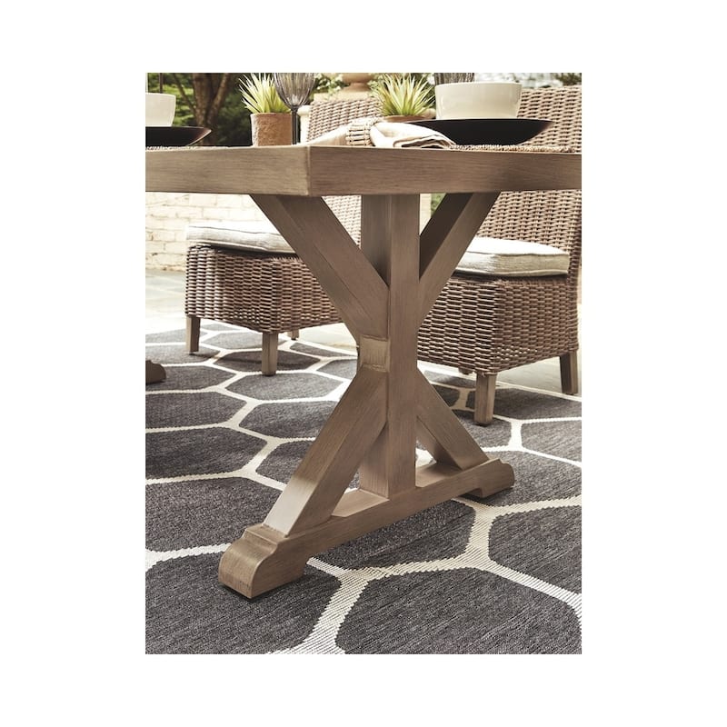 Signature Design by Ashley Beachcroft Porcelain/ Aluminum Outdoor Dining Table - 84.25" W x 42.25" D x 29.25" H