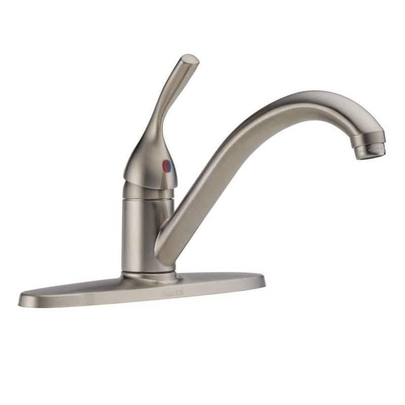 Delta Classic Single Handle Kitchen Faucet 100-ss-dst Stainless - On 