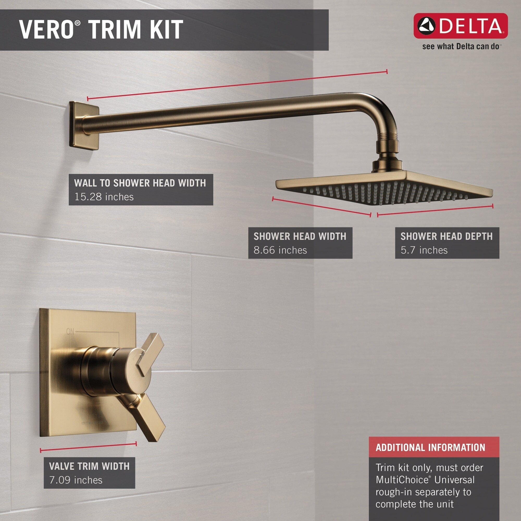 Delta Vero Monitor 17 Series Shower Trim T17253-CZ-WE Champagne Bronze On  Sale Bed Bath  Beyond 20607866