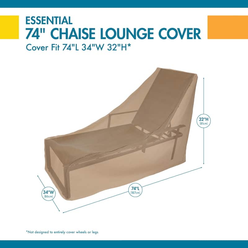 Duck Covers Essential Patio Chaise Lounge Cover - 74L x 34W x 32H