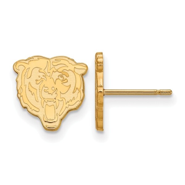 Gold Plated Sterling Silver Chicago Bears Extra Small Post Gold Plated Sterling Silver Chicago Bears Extra Small Post Earring