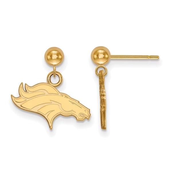 Gold Plated Sterling Silver Denver Broncos Earring Dangle Ball Gold Plated Sterling Silver Denver Broncos Earring Dangle Ball