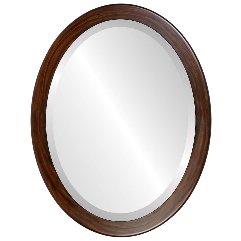 Vienna Framed Oval Mirror in Mocha