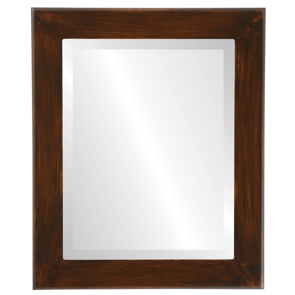 Cafe Framed Rectangle Mirror in Mocha