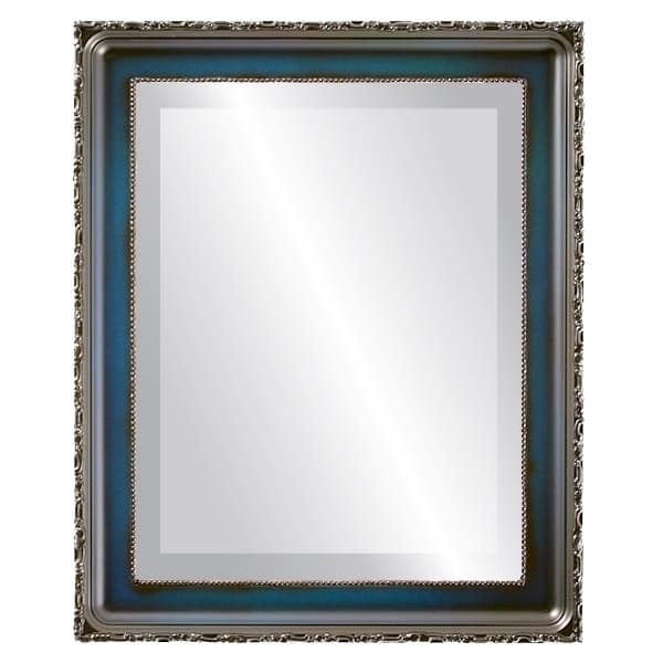 Kensington Framed Rectangle Mirror in Royal Blue