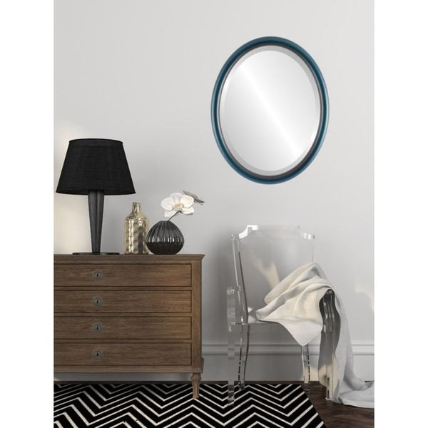 Pasadena Framed Oval Mirror in Royal Blue