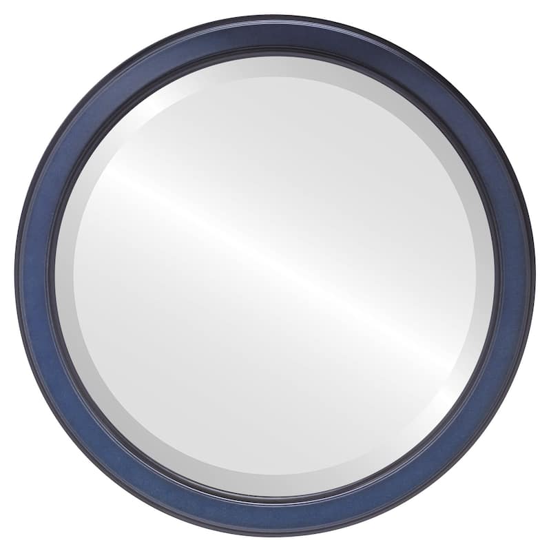 Toronto Framed Round Mirror in Royal Blue