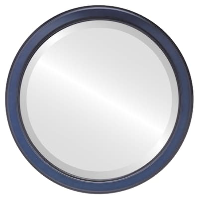 Toronto Framed Round Mirror in Royal Blue