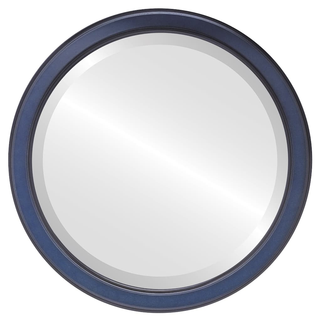 Toronto Framed Round Mirror in Royal Blue