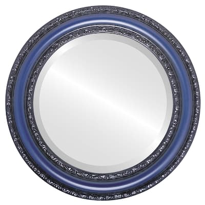 Dorset Framed Round Mirror in Royal Blue