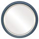 preview thumbnail 1 of 2, Hamilton Framed Round Mirror in Royal Blue with Gold Lip