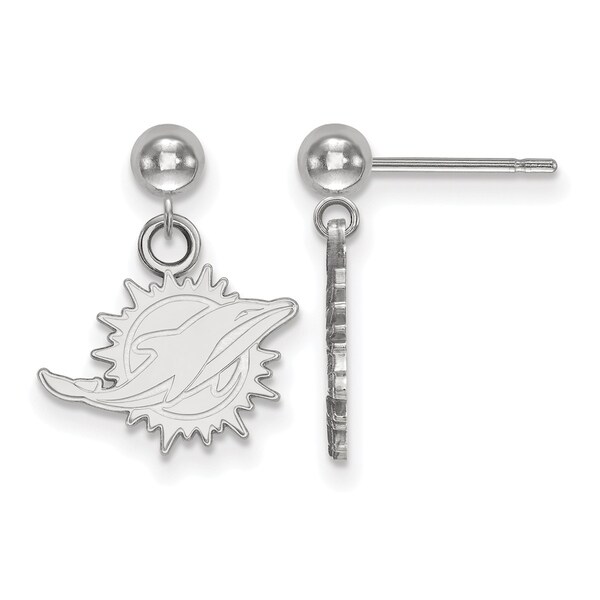 Sterling Silver Miami Dolphins Earring Dangle Ball Free Sterling Silver Miami Dolphins Earring Dangle Ball