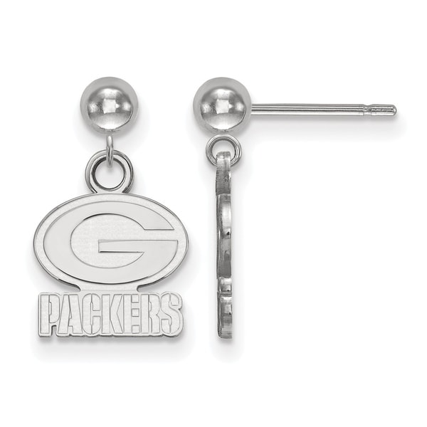Sterling Silver Green Bay Packers Earring Dangle Ball Free Sterling Silver Green Bay Packers Earring Dangle Ball
