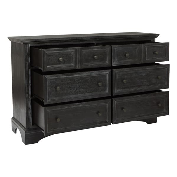 Shop Farmhouse Basics 6 Drawer Dresser In Rustic Black Finish