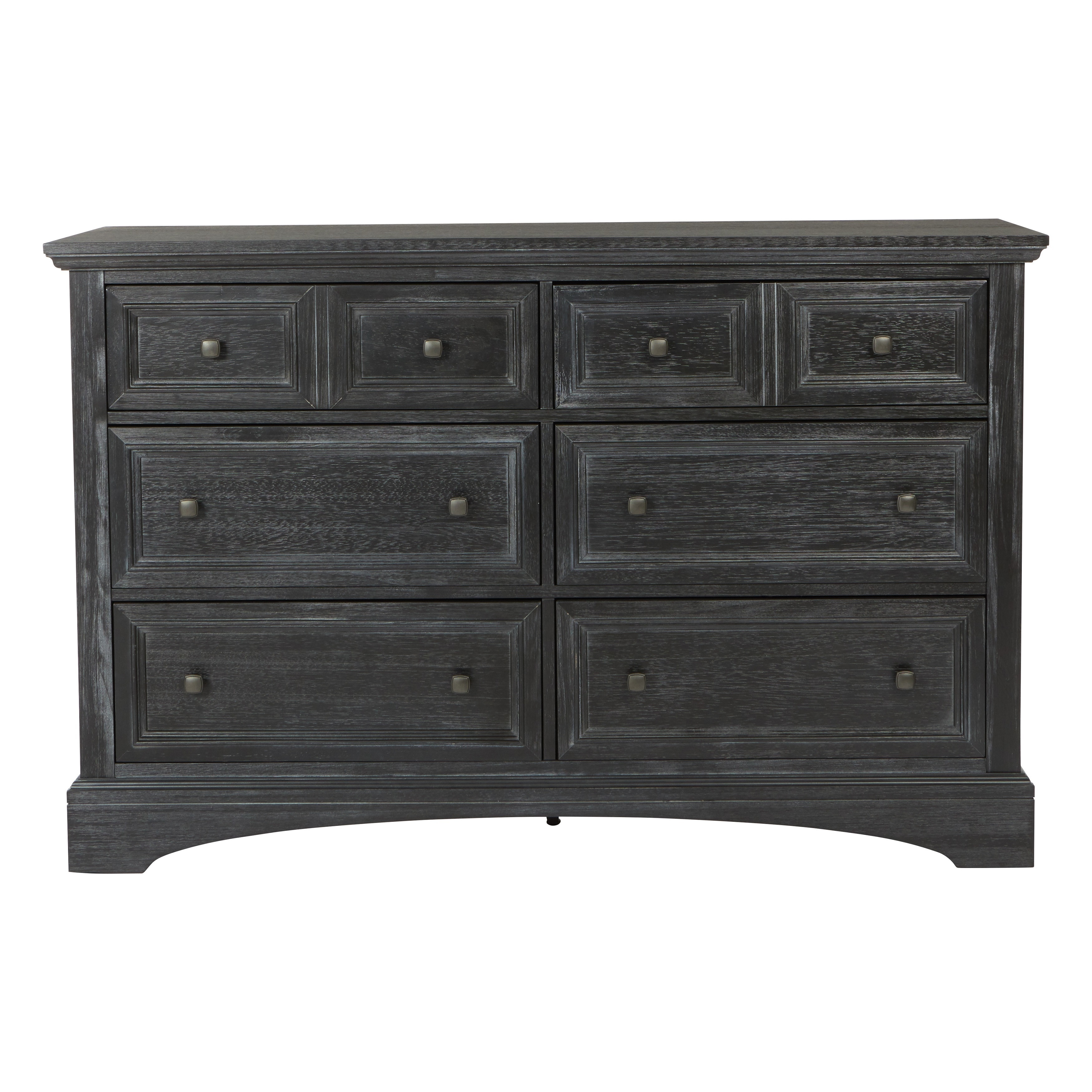 Shop Farmhouse Basics 6 Drawer Dresser In Rustic Black Finish