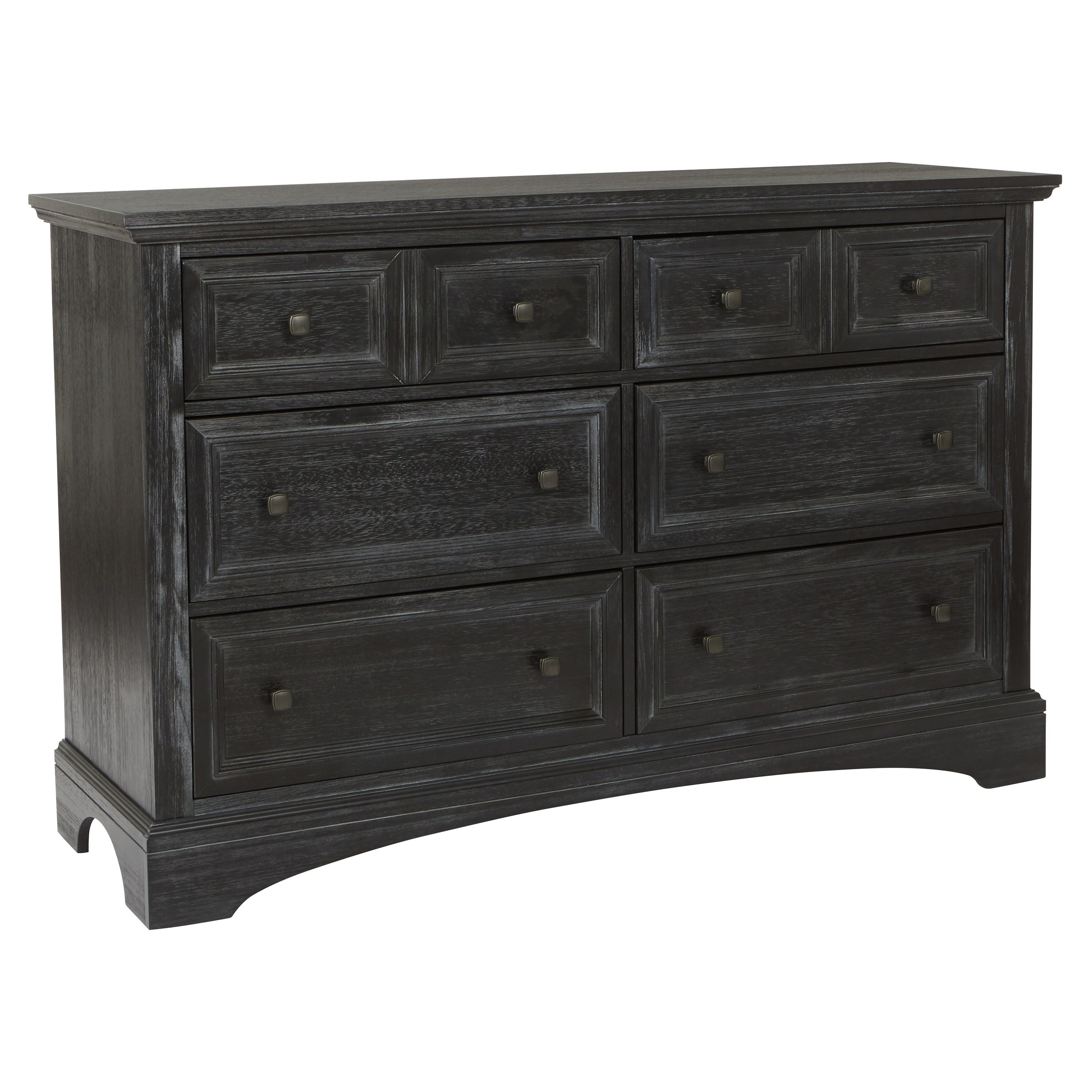 Shop Farmhouse Basics 6 Drawer Dresser In Rustic Black Finish