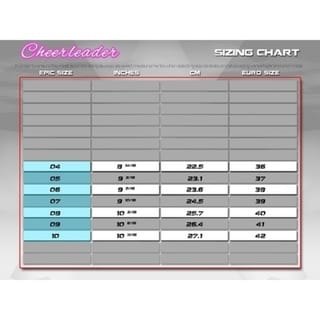 Epic Roller Skates Size Chart