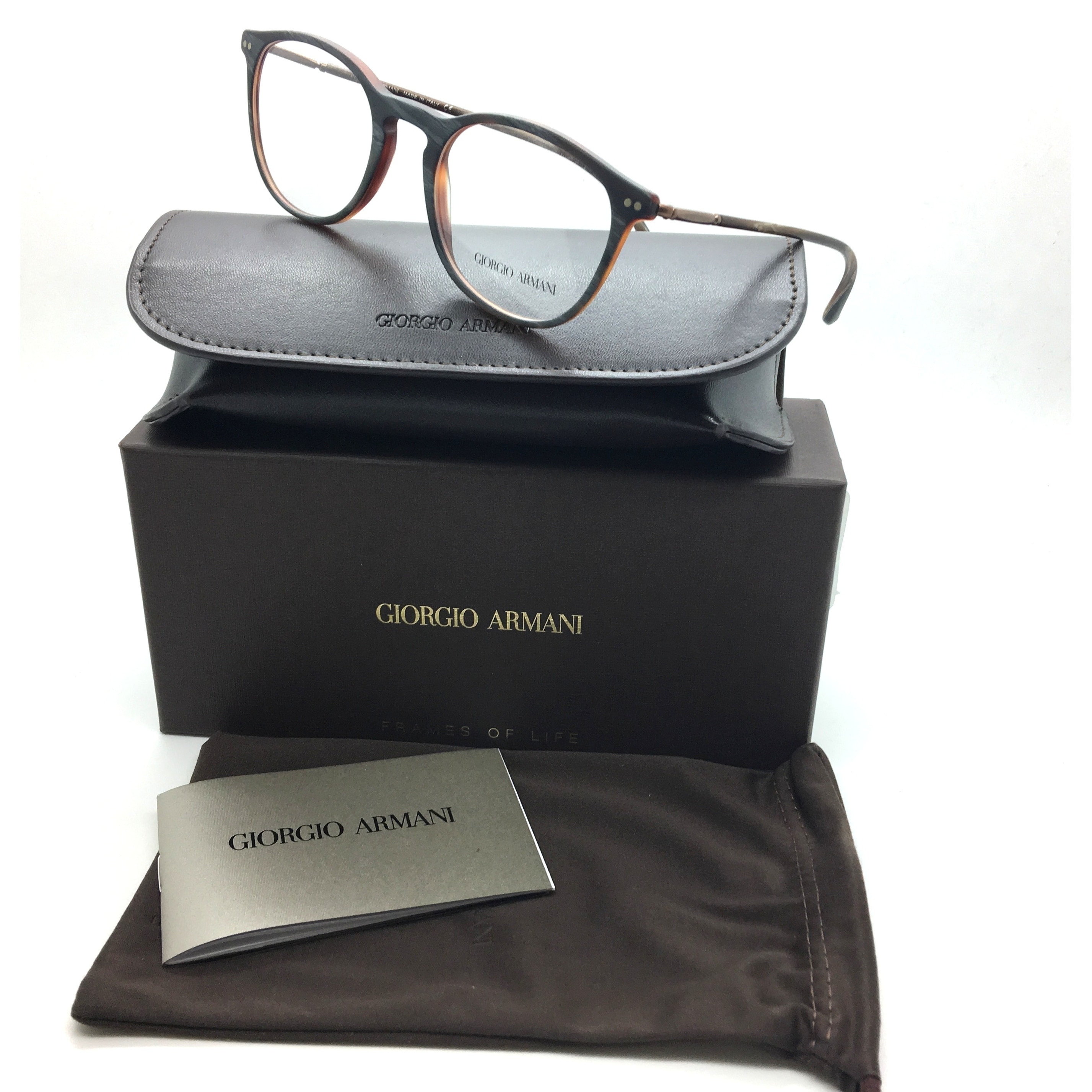 Giorgio Armani New Authentic Brown Male Eyeglasses AR 7125 5569 50 20 145  (As Is Item) - Overstock - 20609799