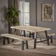 preview thumbnail 1 of 12, Cottage 3-piece Acacia Wood Picnic Dining Set by Christopher Knight Home