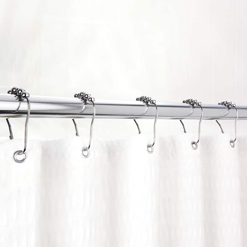 Bath Bliss 12 Pack Shower Curtain Rings in Chrome