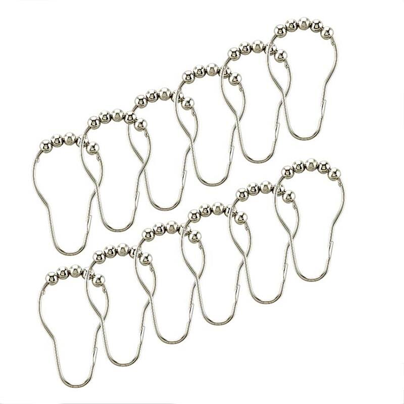 Bath Bliss 12 Pack Shower Curtain Rings in Chrome