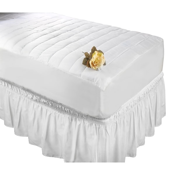 Wrap Around Bed Ruffle Queen/King in White