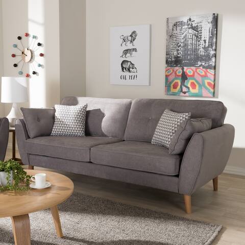 Mid-century Fabric Upholstered Sofa by Baxton Studio