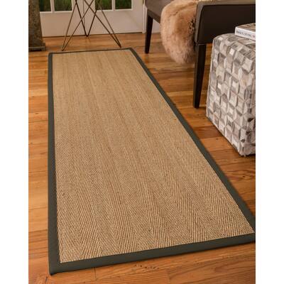 NaturalAreaRugs Costa Rica Seagrass Carpet Runner Made in USA Moss Border (2' 6" x 8') - 2'6" x 8'