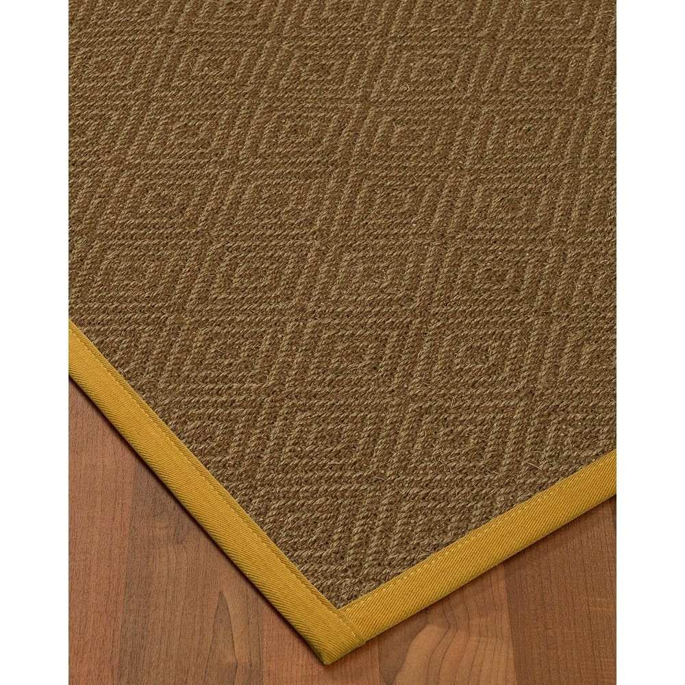 NaturalAreaRugs Habitat Sisal Carpet Runner Made in USA Tan Border (2' 6" x 8') - 2'6" x 8'