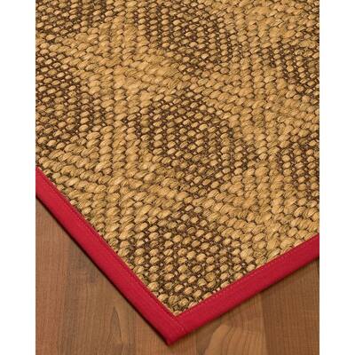 NaturalAreaRugs Parson Sisal Carpet Runner Made in USA Red Border (2' 6" x 8') - 2'6" x 8'